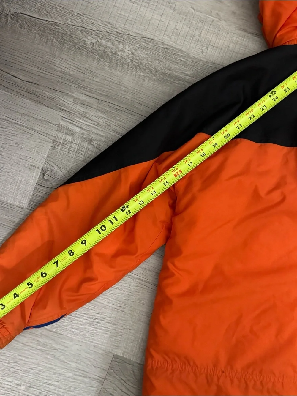 Rare Vintage L.L. Bean Kids Neon Orange , Black & Blue Ski Jacket With Hood